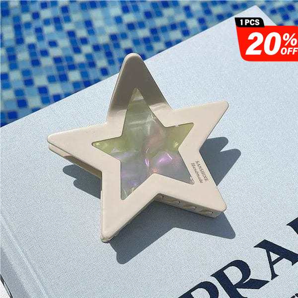 White Contrasting Color Stars Hair Clip Claw丨NueShiny