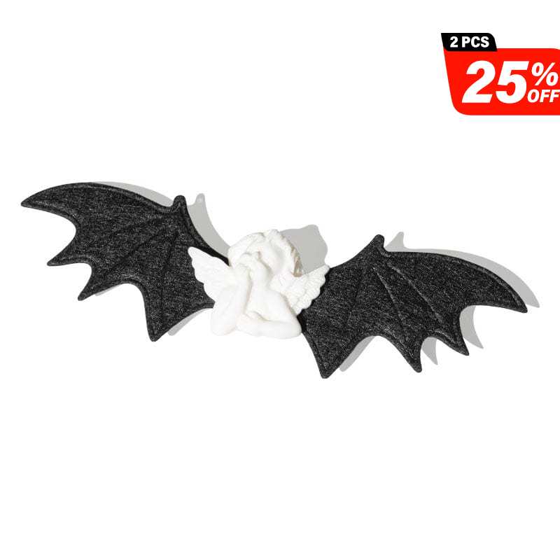 2Pcs Halloween Gothic Angel Hand under the Chin Bat Wings Hair Clips丨NueShiny