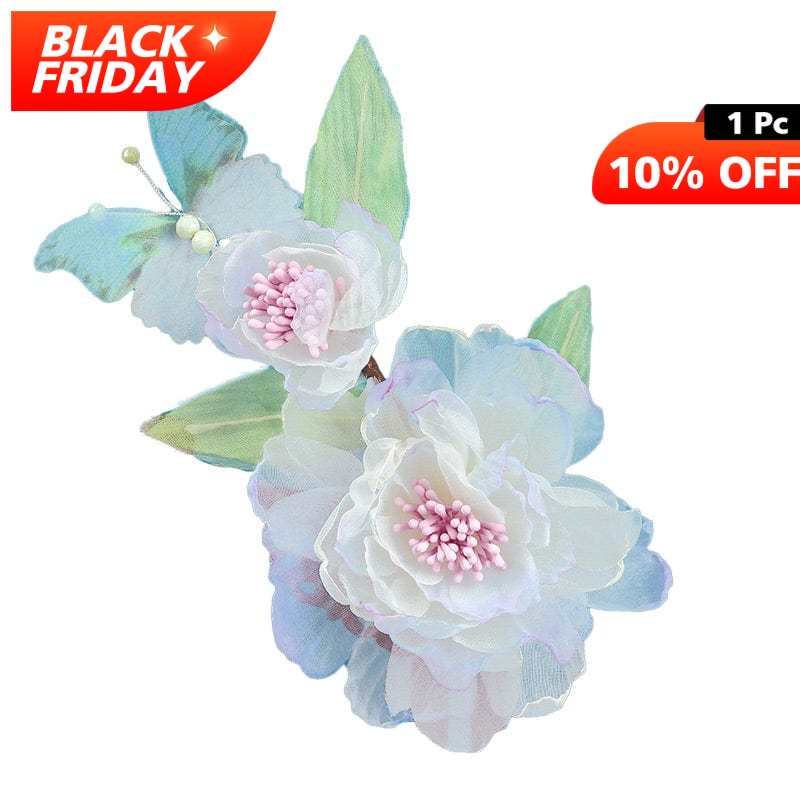 Jumbo White Edge Peony Lace Side Clip | Nueshiny