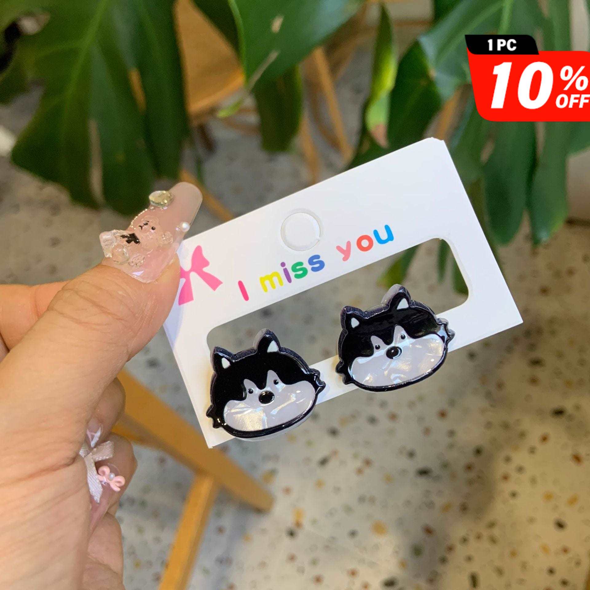 Mini Black and white-Husky puppy-Circus Side Clip | NueShiny