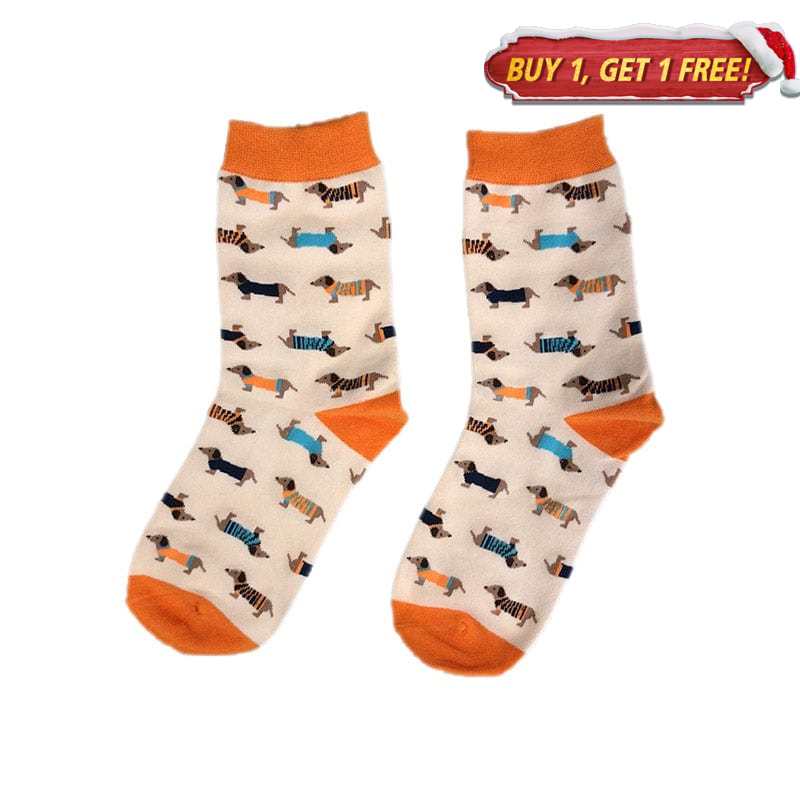 Dachshund Orange Socks丨NueShiny