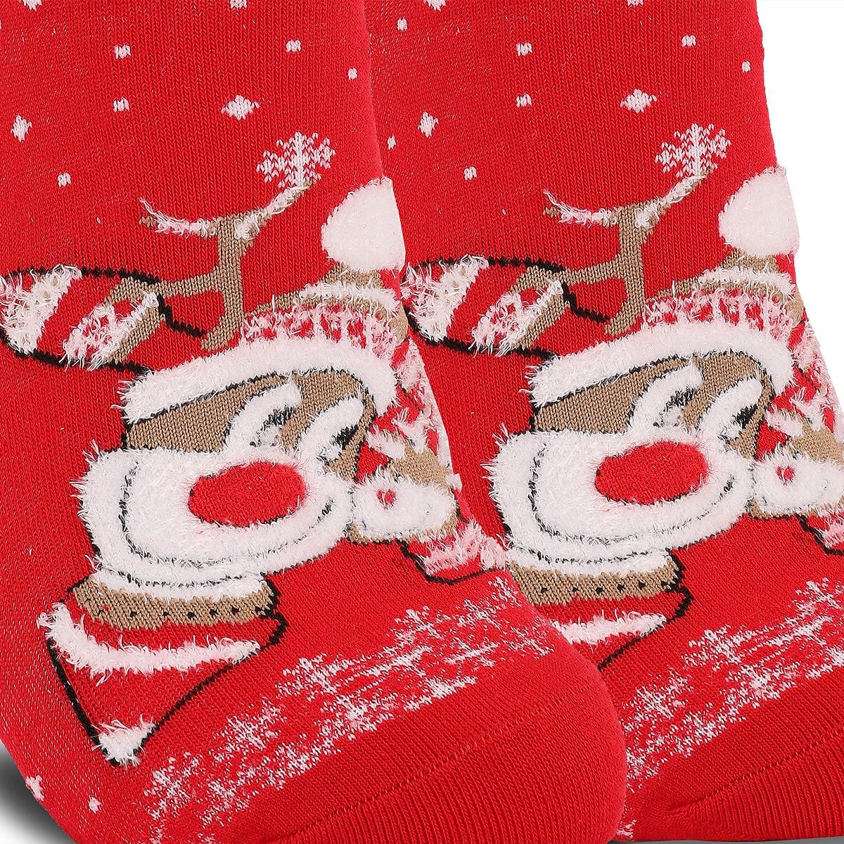 Big Red Reindeer Socks | Nueshiny