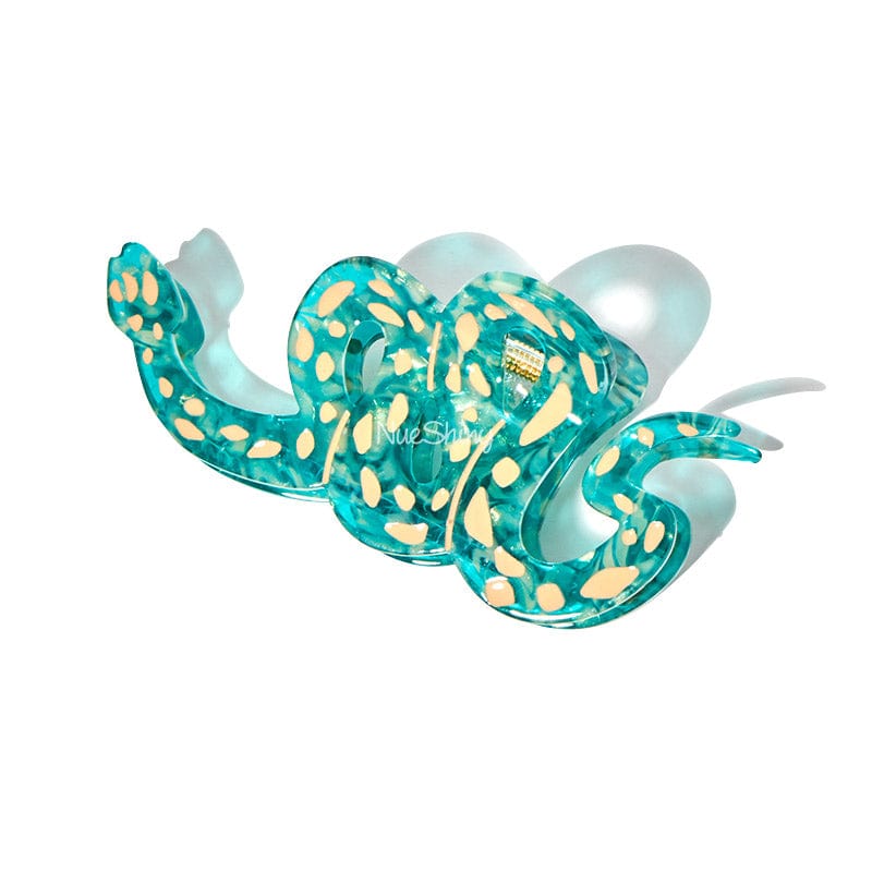 Large  Cartoon Cute Green Snake Hair Claw | NueShiny