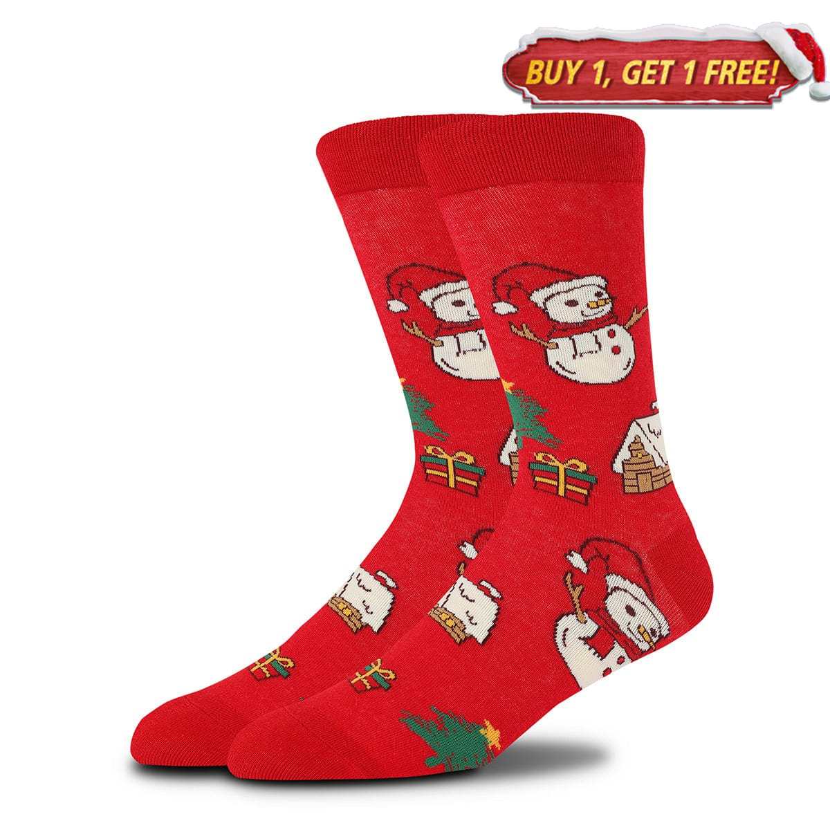 Red Snowman Socks | Nueshiny