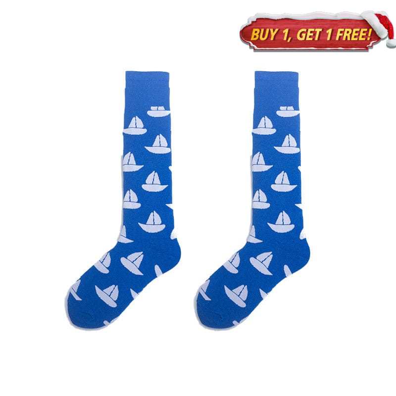 Blue Sailboat Socks丨NueShiny