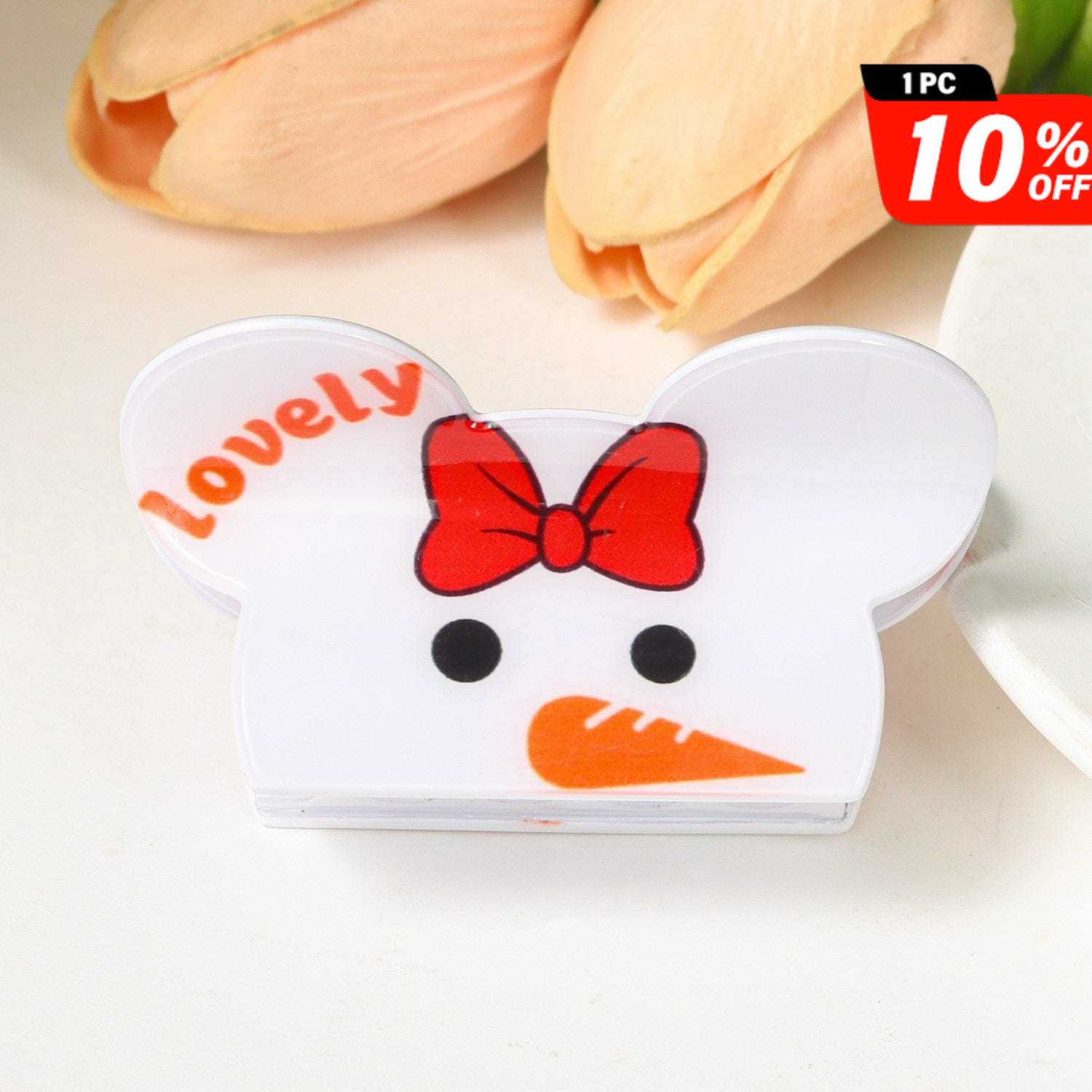 Medium  White bow Mickey head Hair Claw | NueShiny