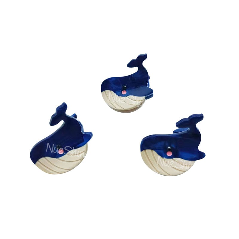 3Pcs Cute Whales Mini Hair Claws 丨NueShiny