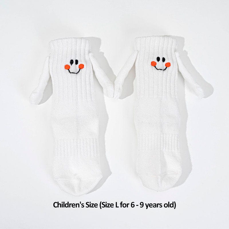 Funny Children Holding Hands White Socks (6-9 Years Old)丨NueShiny