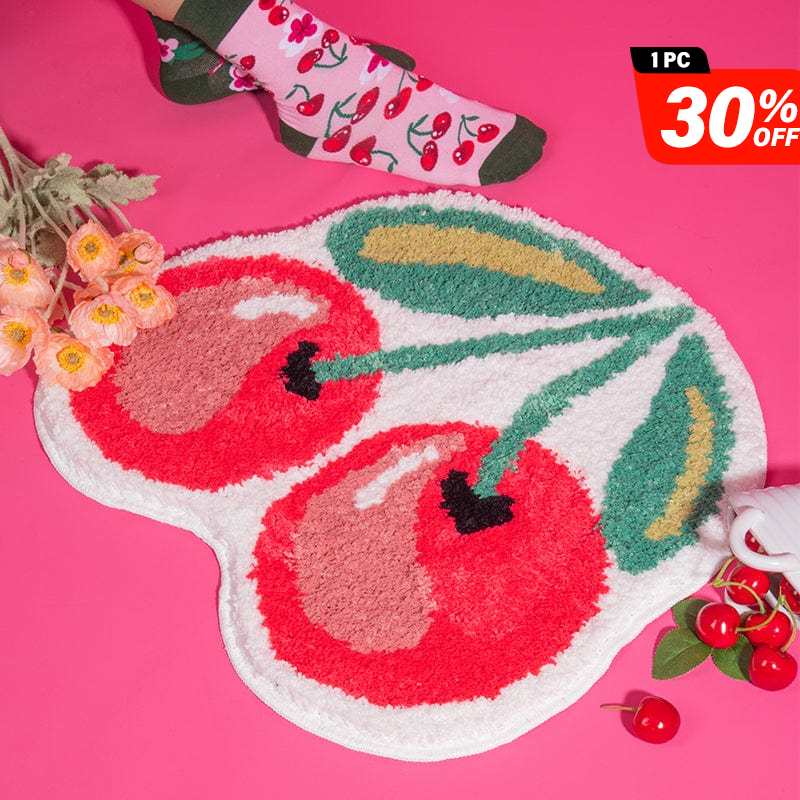 Cherry Fluffy Rug Handmade Tufted丨NueShiny