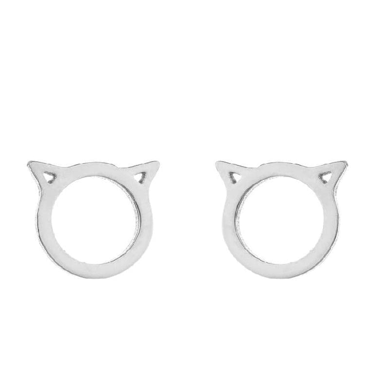 Sterling Silver Cat Earrings丨NueShiny