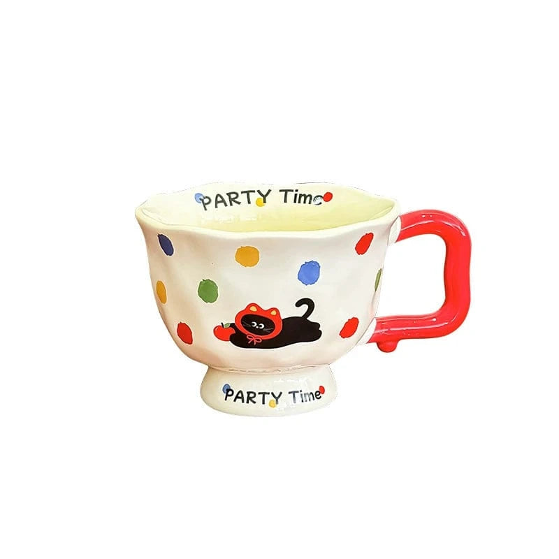 370ml Polka Dot Cat Mug