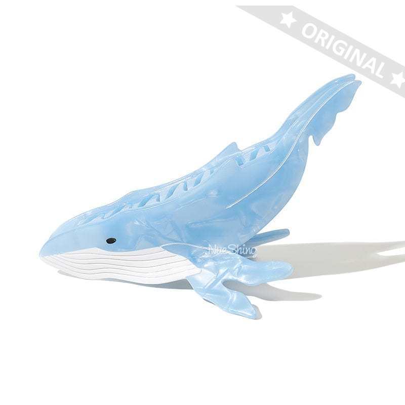 Jumbo New Unique Diamond Blue Whale Fashionable Hair Claw丨NueShiny