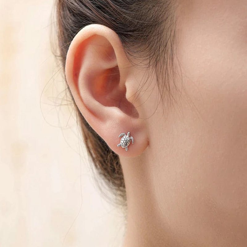 Sterling Silver Turtle Earrings丨NueShiny