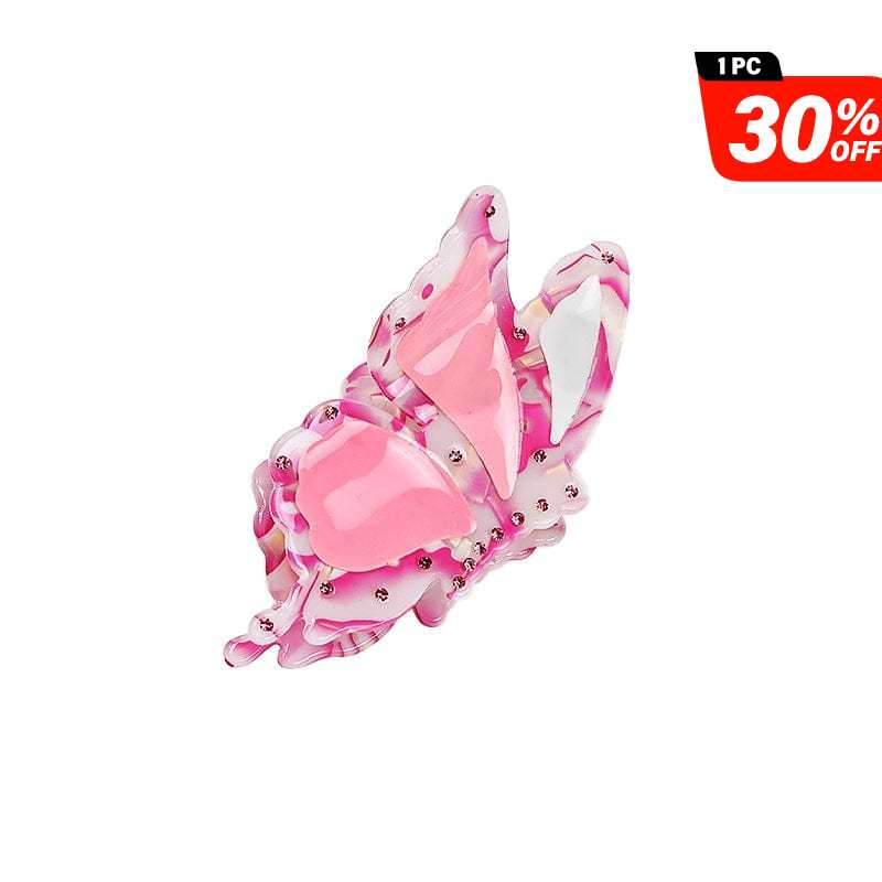 Medium Pink Butterfly Hair Claw | NueShiny