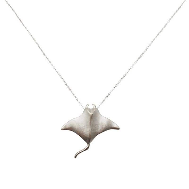 Sterling Silver Manta Ray Necklace丨NueShiny