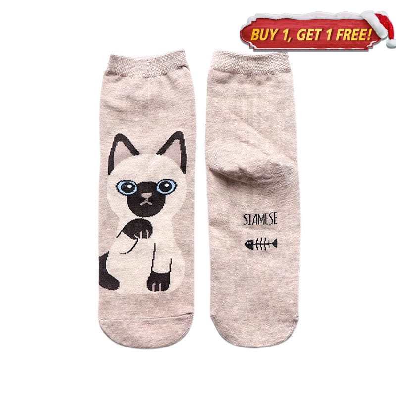 Meow Magic Beige Socks | NueShiny