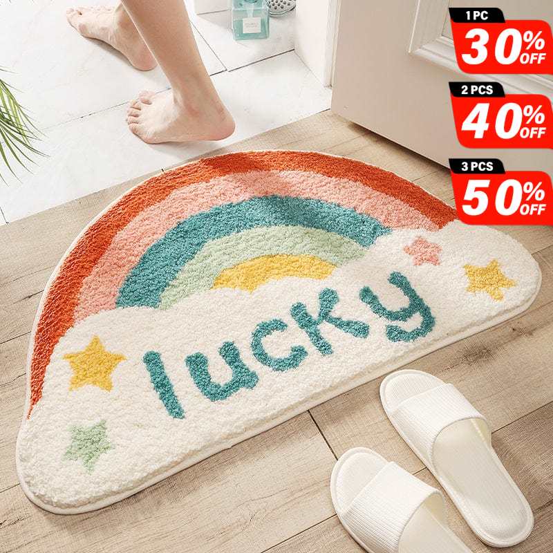 Lucky Fluffy Rainbow Carpet Tufted丨NueShiny