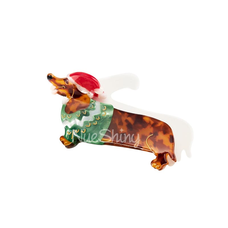 Christmas Dachshund Dog Hair Claw丨NueShiny