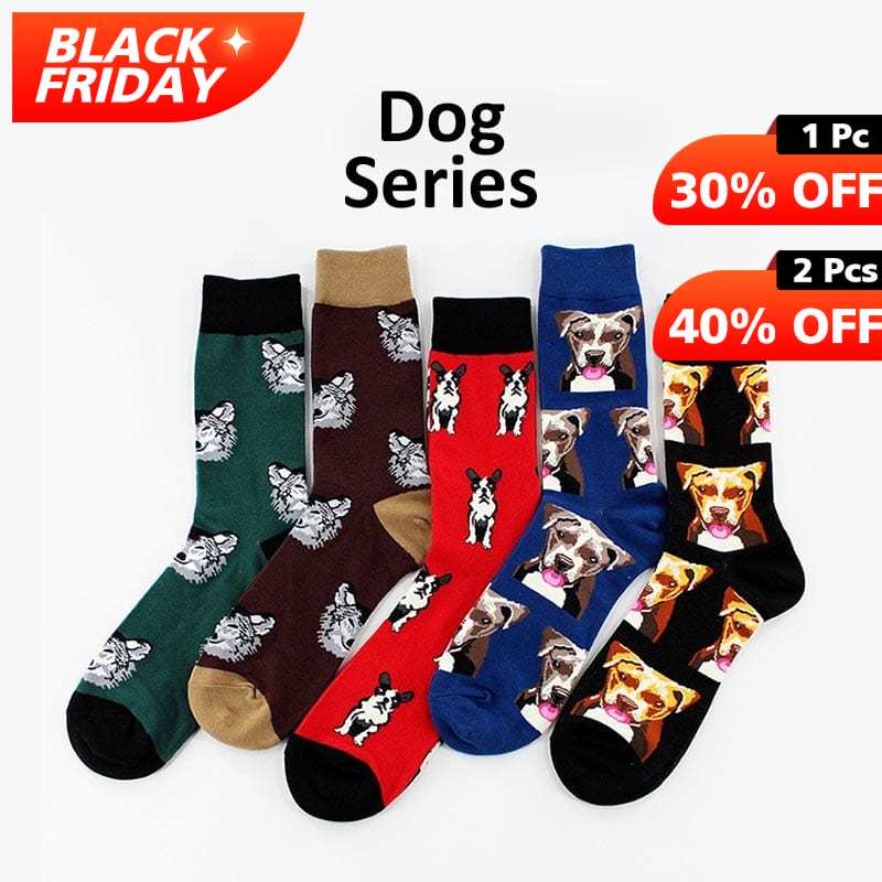 5 Pairs of Dog Animal Series Socks丨NueShiny