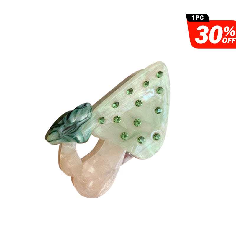 Medium  Light Green Blue Mushroom Hair Claw | NueShiny