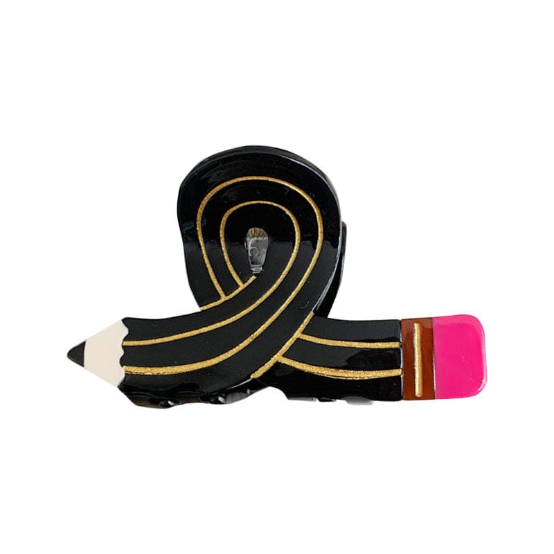 Medium  Black Twisty Pencil Hair Claw | NueShiny