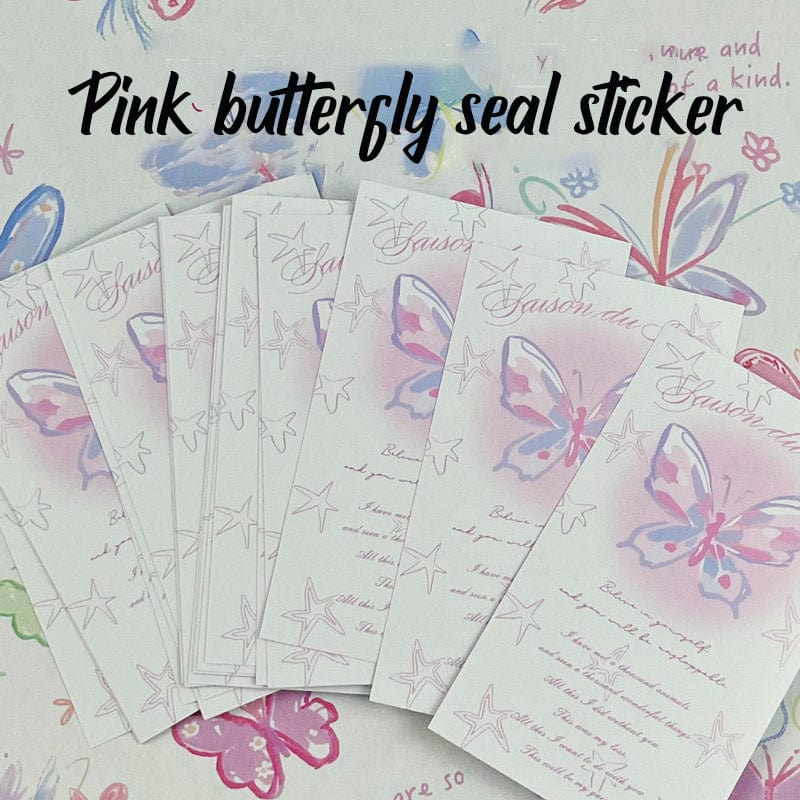 Pink Butterfly Sealing Sticker | NueShiny