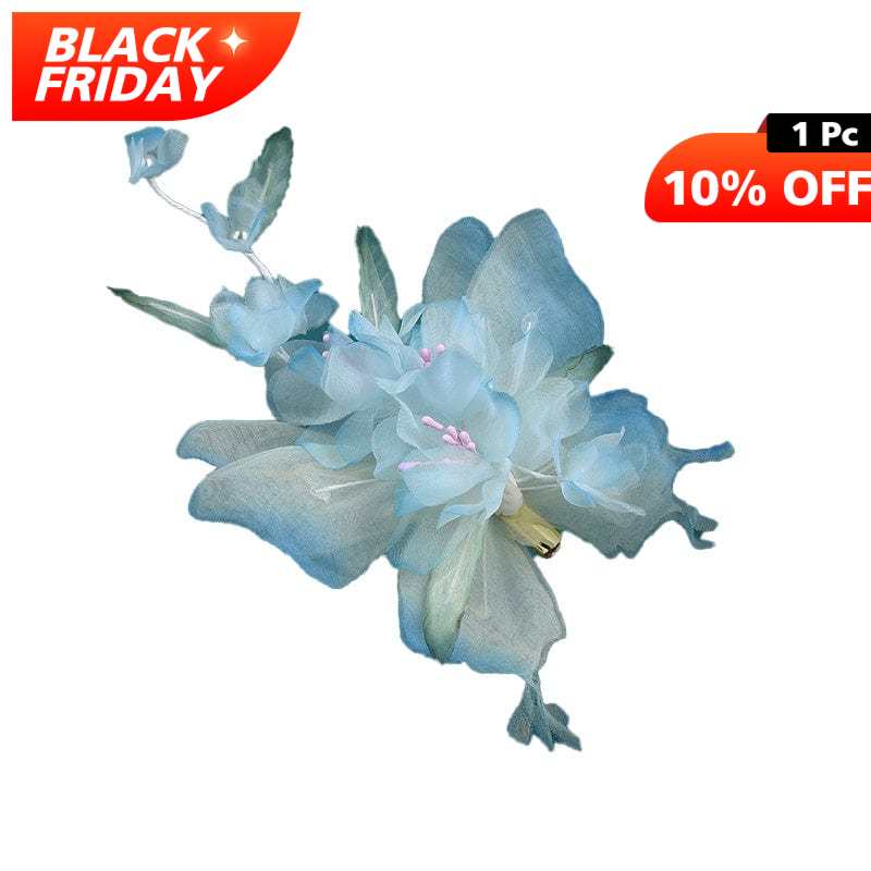 Jumbo Blue Edge Peony Lace Side Clip | Nueshiny