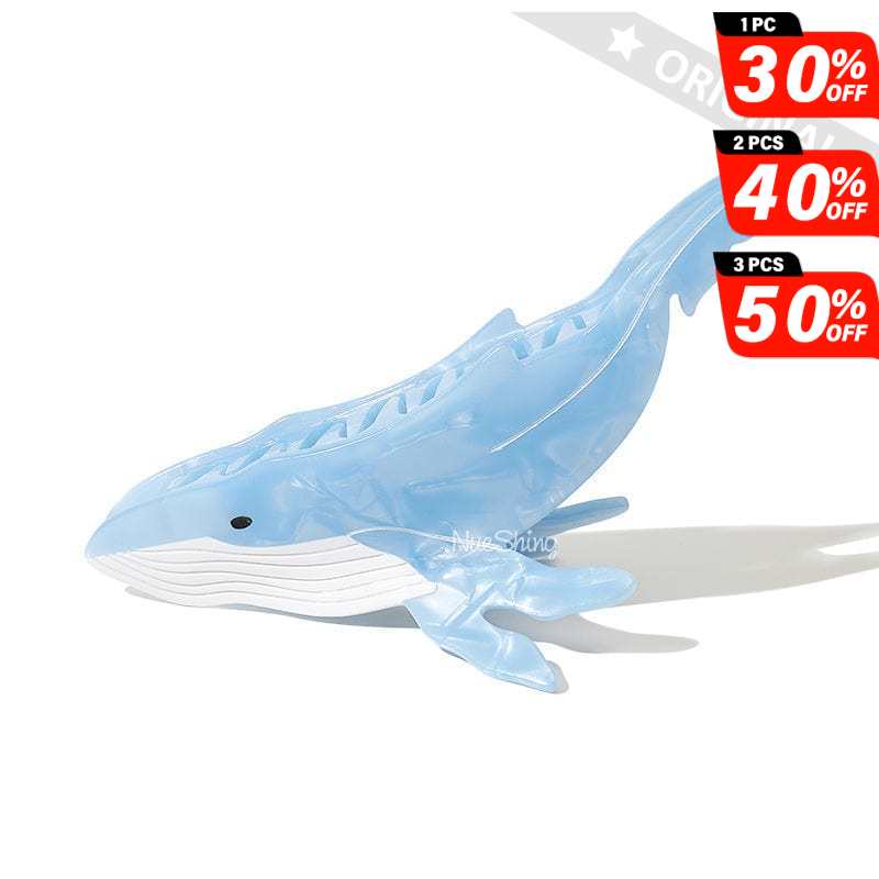 Jumbo New Unique Diamond Blue Whale Fashionable Hair Claw丨NueShiny