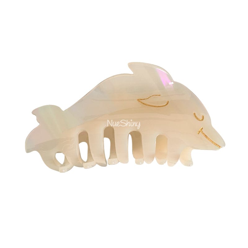 Graceful White Dolphin Hair Claw | NueShiny