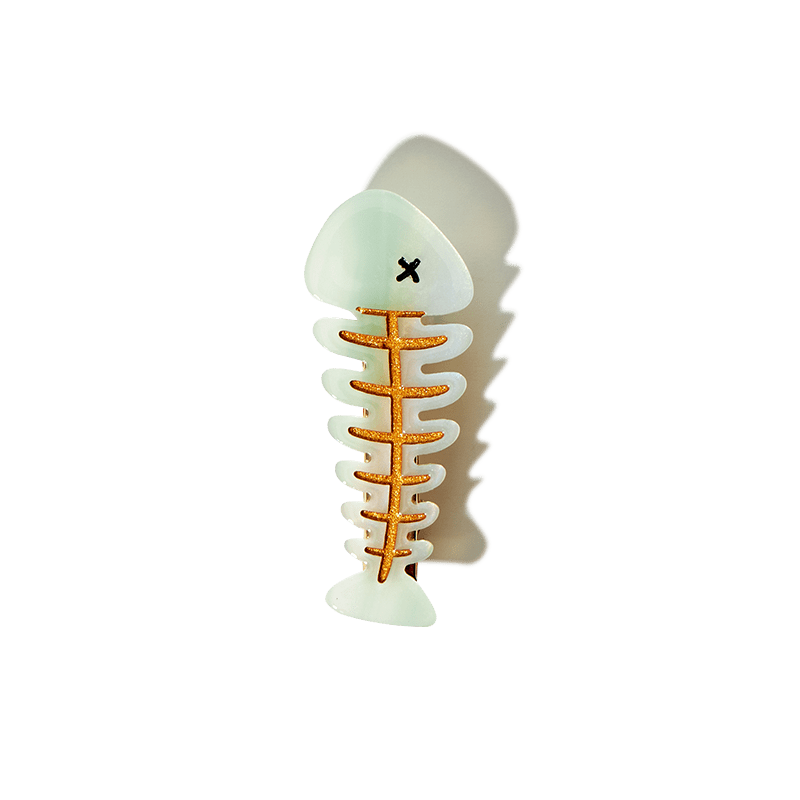 Small  Light Green Fishbone Side Clip | NueShiny