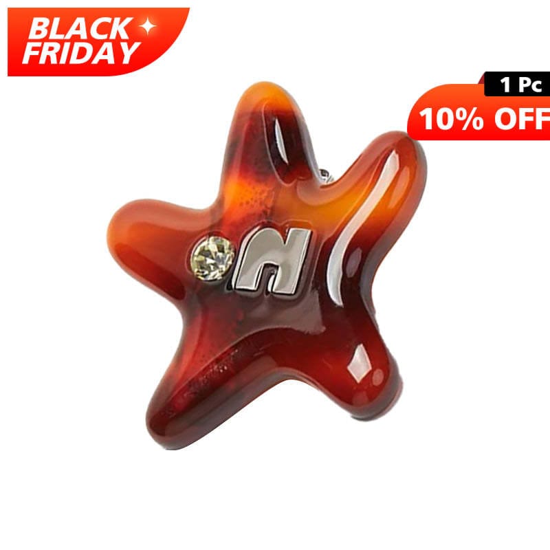 Mini Amber Brown Starfish Side Clip | NueShiny