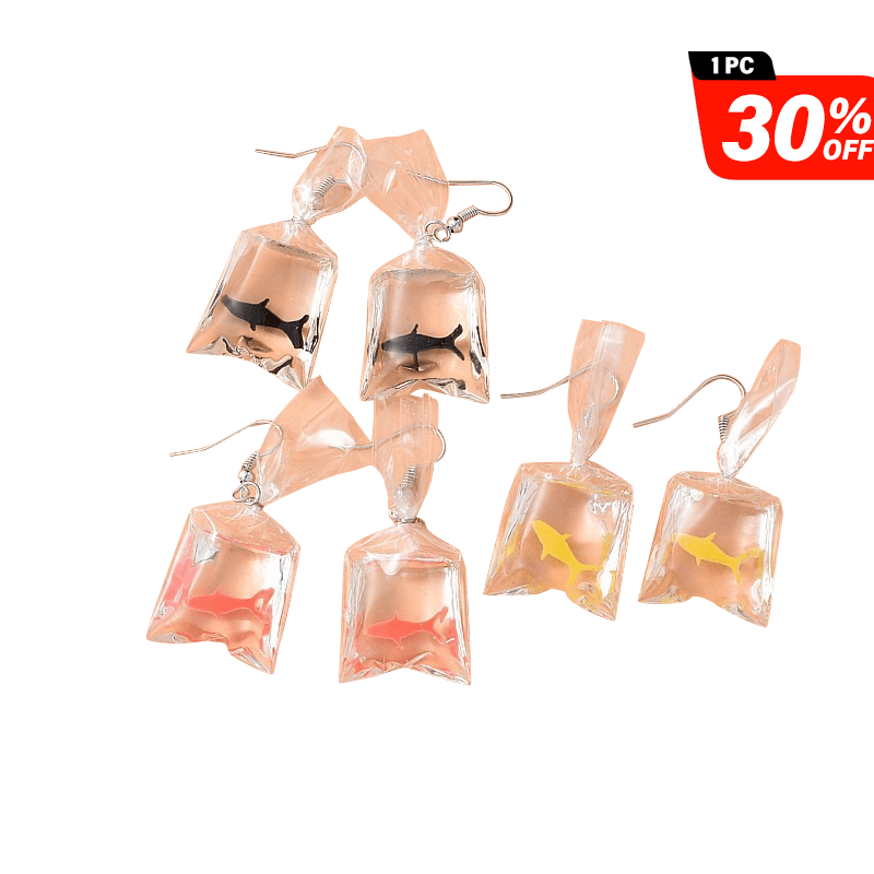 Clear Bag Shark Earrings | NueShiny