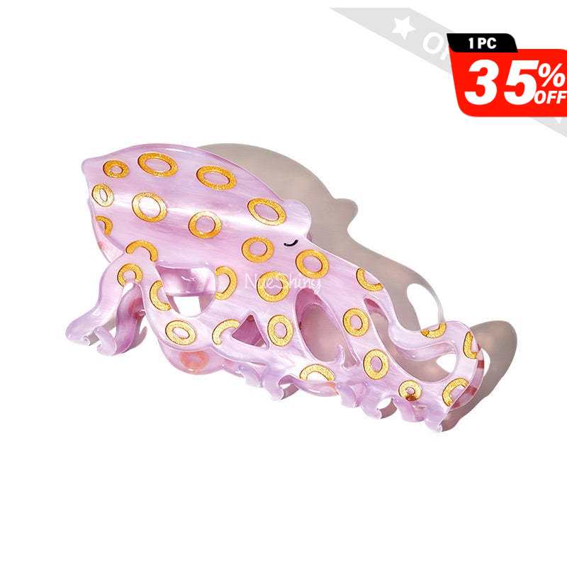 Large Pink Blue-Ringed Octopus Hair Claw | Nueshiny