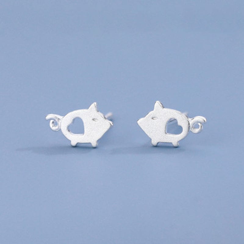 Sterling Silver Piggy Earrings丨NueShiny