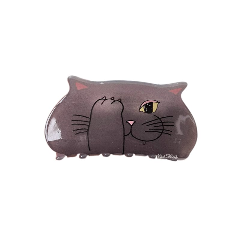 Dark Grey Cartoon Kitty Cat Hair Claw丨NueShiny