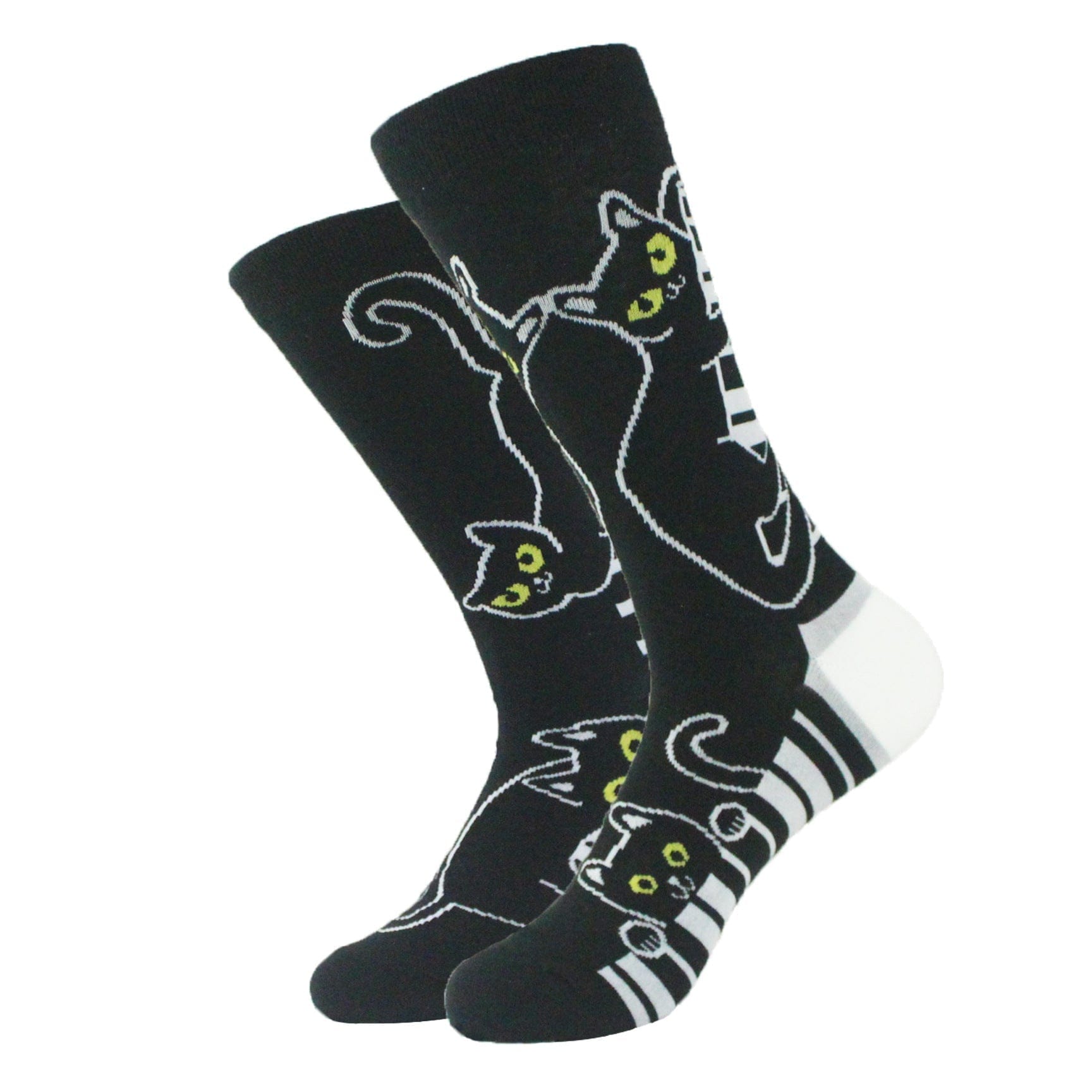 Black Cat Mismatched Socks | Nueshiny