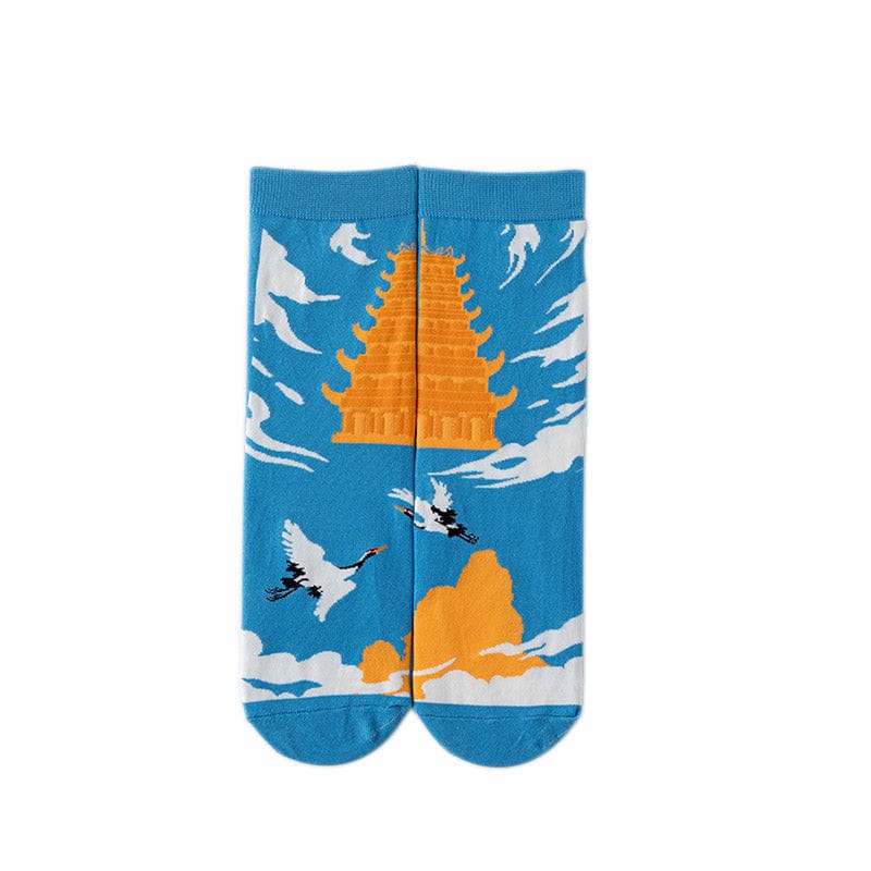 Cranes in Harmony Temple Socks丨NueShiny