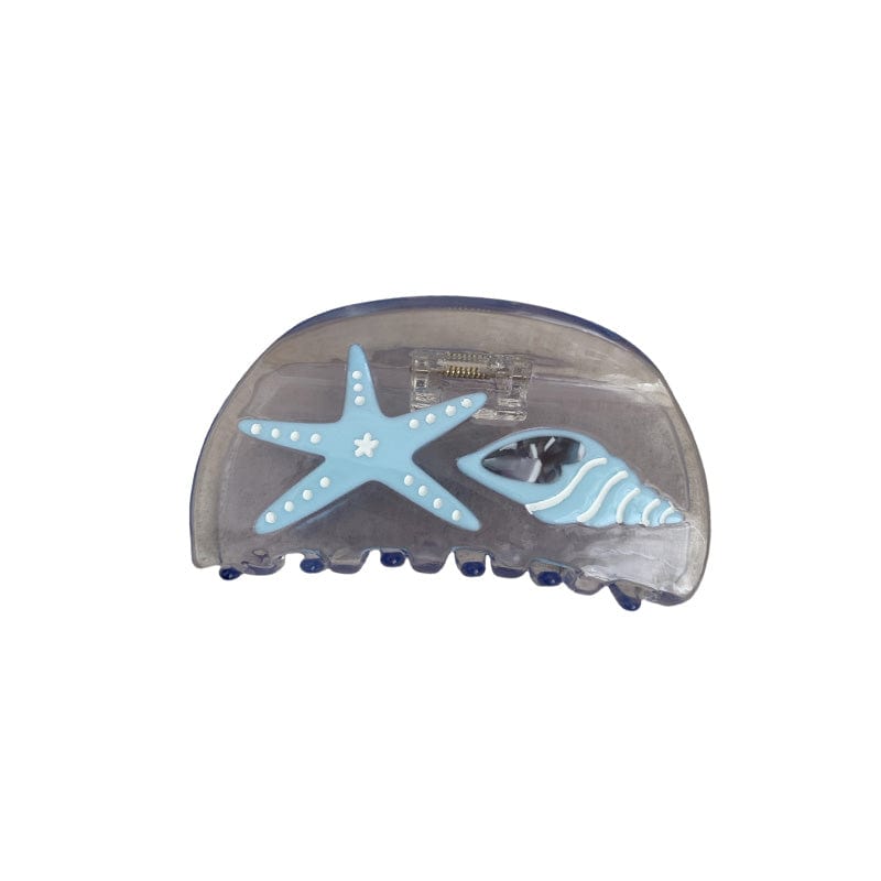 Medium Clear Light Blue Starfish Hair Claw | NueShiny