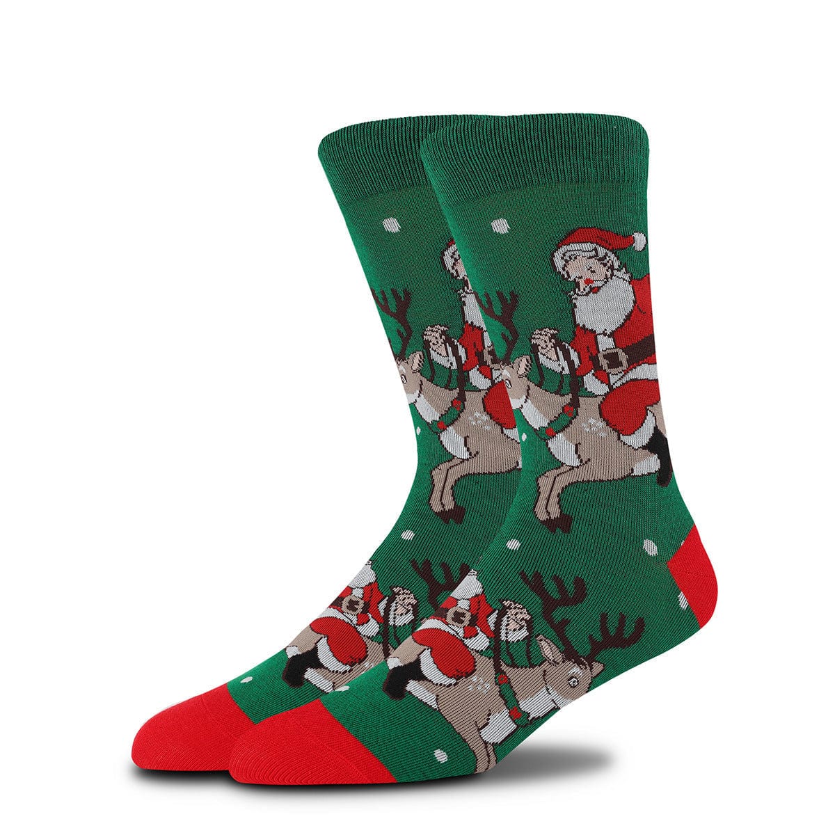 Classic Santa Riding Reindeer Socks | Nueshiny