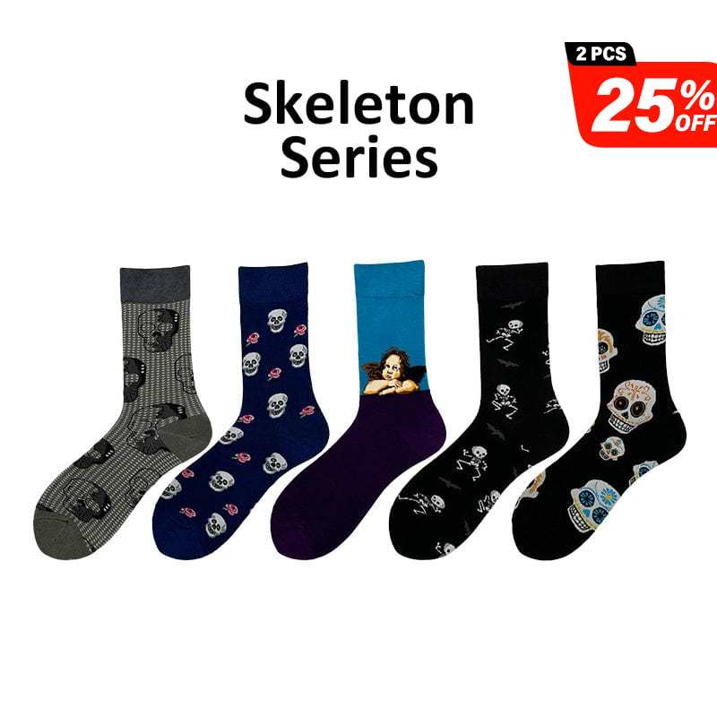 5 Pairs of Funny Skeleton Series Socks