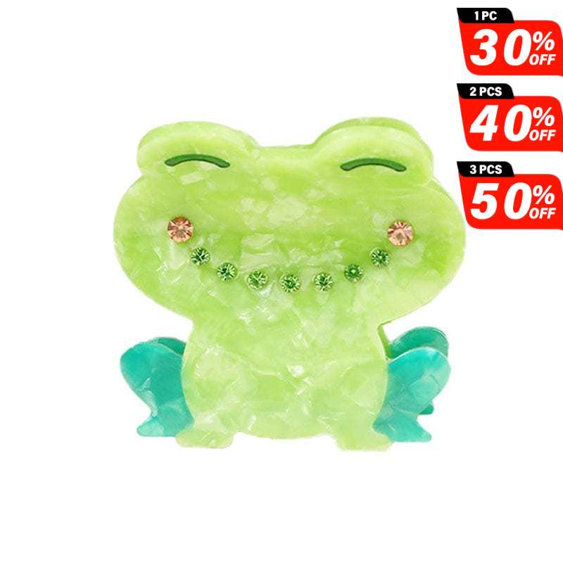 Mini Green frog acetate hair claw | NueShiny