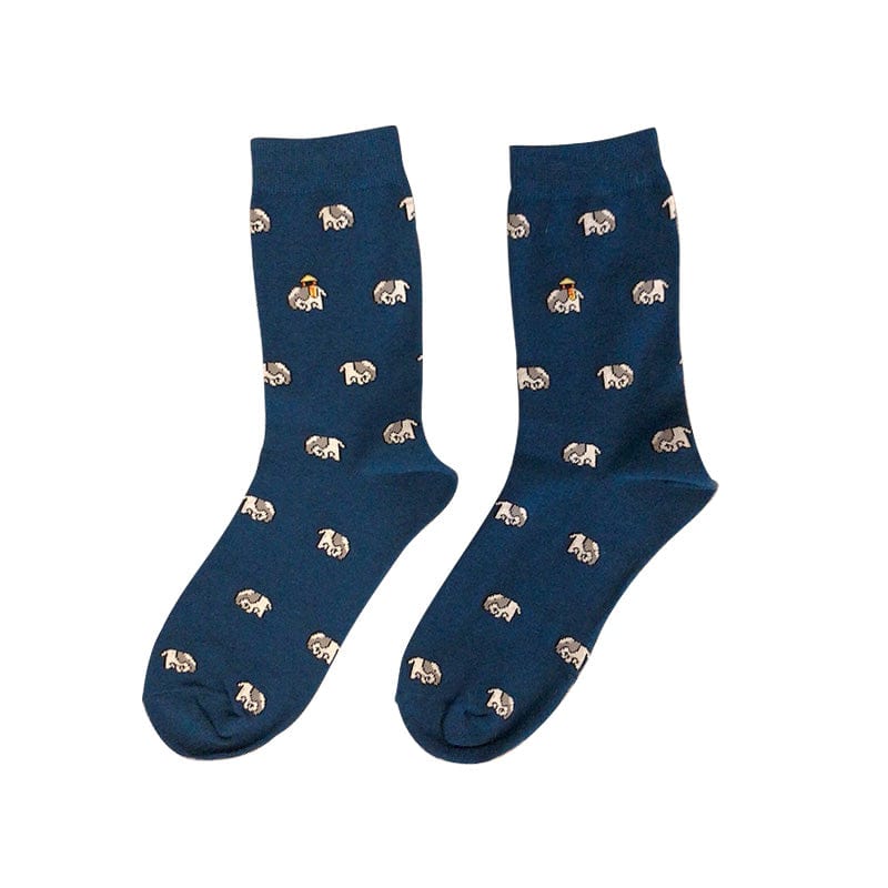 Dachshund Navy Blue Socks