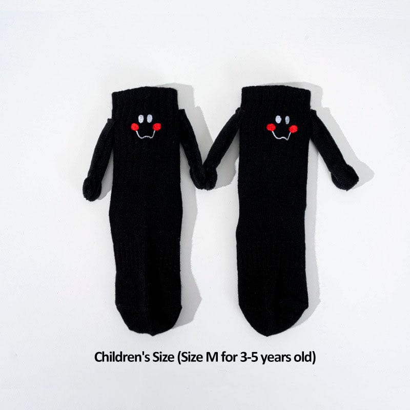 Funny Children Holding Hands Black Socks (3-5 Years Old)丨NueShiny