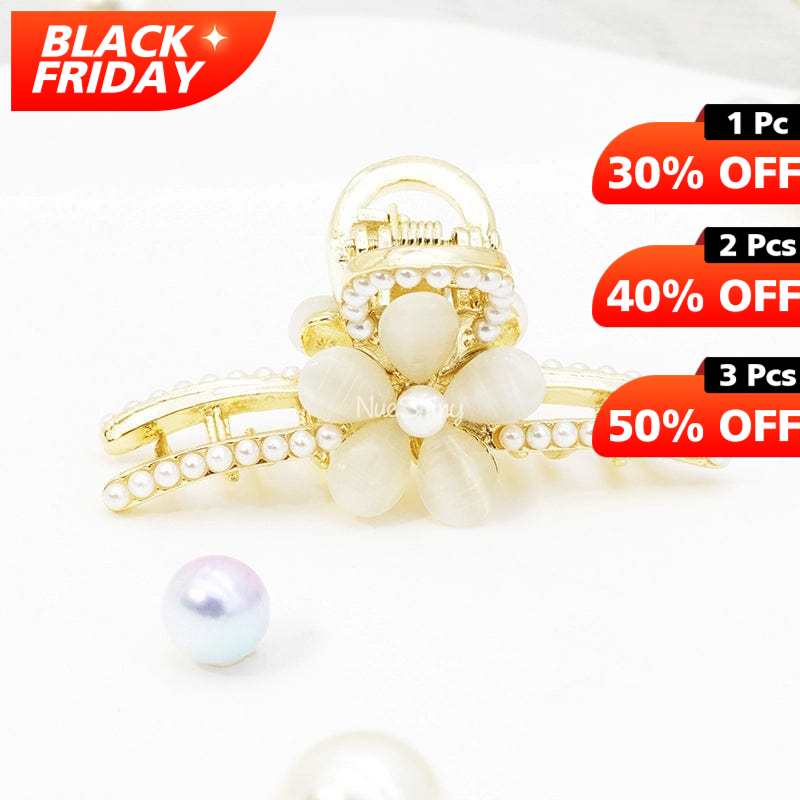 Flower Pearl Premium Shark Hair Claw