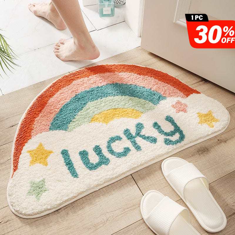 Lucky Fluffy Rainbow Carpet Tufted丨NueShiny