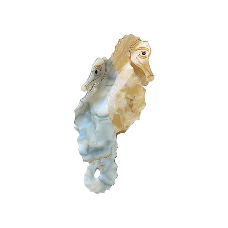 Large  Yellow blue Seahorse Hair Claw | NueShiny