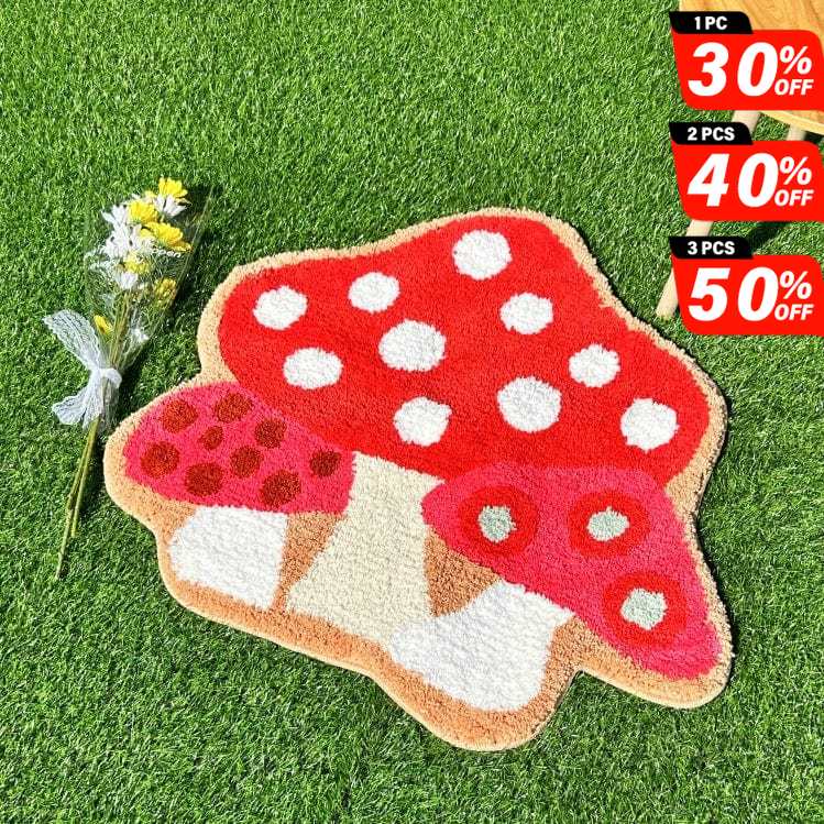 Red Mushroom Rug Kids Cute Carpet丨NueShiny