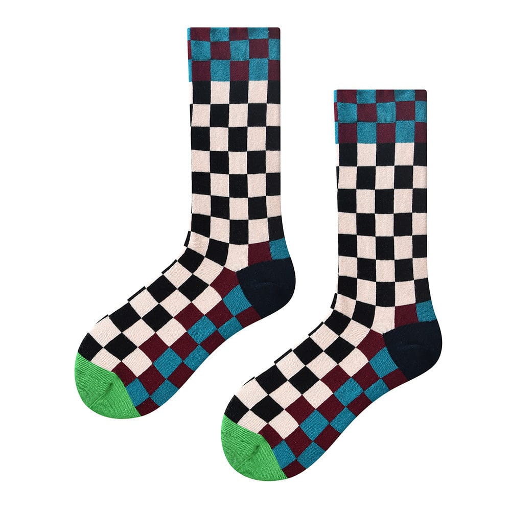 Black And White Plaid Socks | Nueshiny