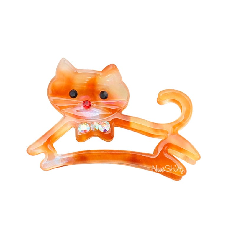 Animated Jumping Orange Cat Hair Claw丨NueShiny