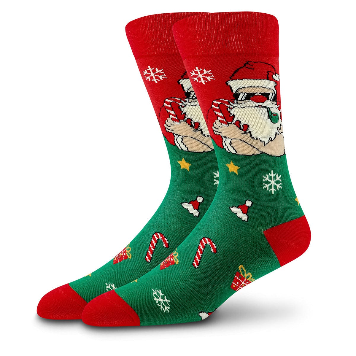 Pipe-Smoking Santa Socks | Nueshiny